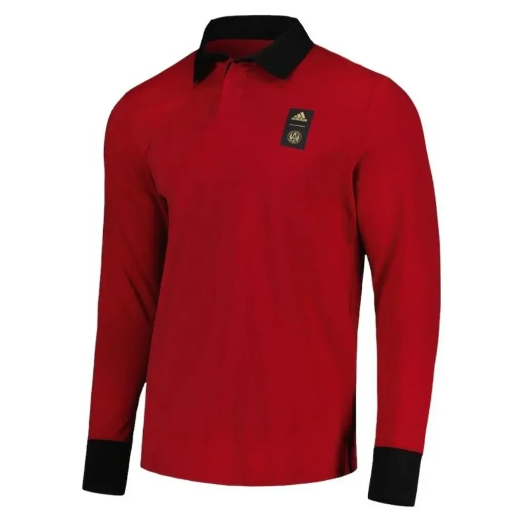 NWT Men's Medium/Large adidas MLS Atlanta United FC Long Sleeve Polo Shirt